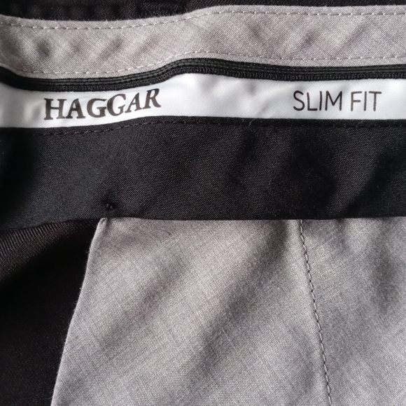 HAGGAR  MEN'S PREMIUN STRETCH SLIM FIT DRESS PANTS. SIZE 29 / 30. COLOR BLACK. - Picture 11 of 14